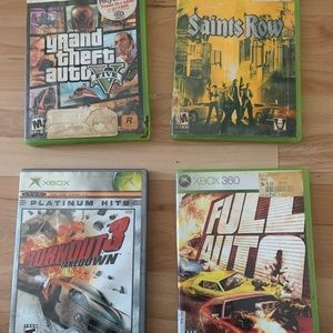 XBOX 360 - 5 Grand Theft Auto & other car games.